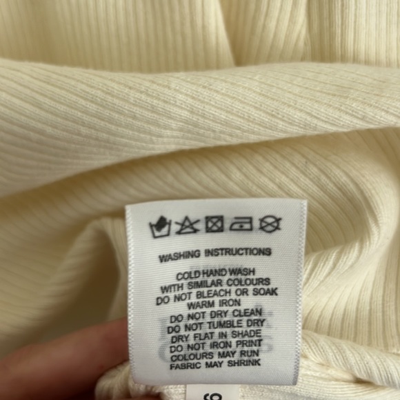 Charlie Holiday Deliah Ribbed Midi Dress Cloud Size 6 - Picture 9 of 9